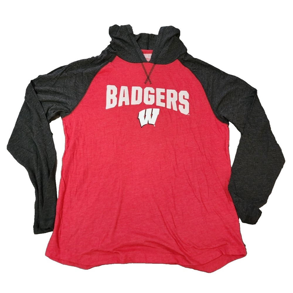 Box Seat Clothing‎ Co.® (Men's XL) Wisconsin Badgers Lightweight T-Shirt Hoodie